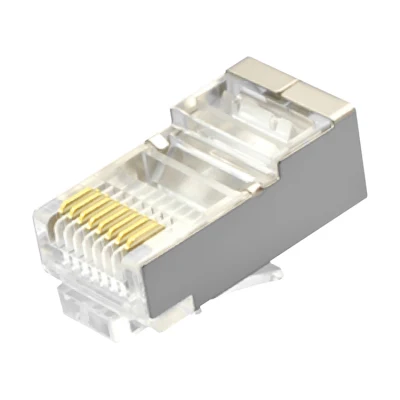 Conectores de rede blindados modulares (FTP) CAT.5E RJ45 8P8C metálicos