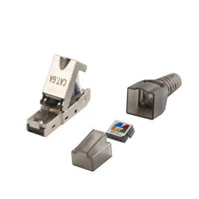 Plugue modular do conector CAT6A RJ45 8p8c sem ferramentas