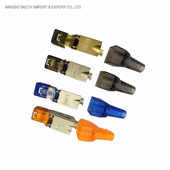 Plugue modular blindado FTP/STP sem ferramentas Conector de campo RJ45 8p8c Módulo de rede Plugue modular CAT6A/Cat7/Cat8
