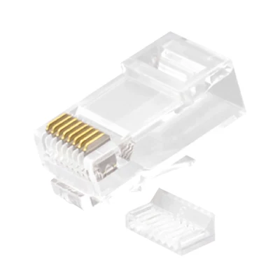 CAT.6 RJ45 8P8C Plugue modular não blindado (UTP) Conectores de rede Kit de 2 peças branco