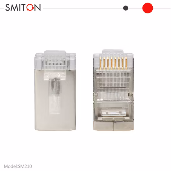 Conector de transmissão de dados Cat5e CAT6 Cat7 RJ45 RJ45 Shield 8p8c Plugue modular banhado a ouro