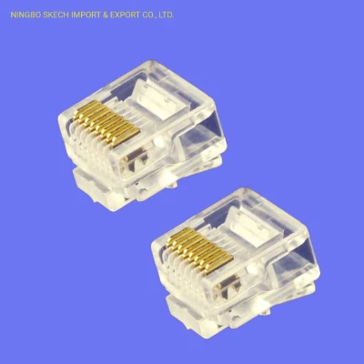 Conector modular de rede UTP RJ45 Cat5e 8p8c de corpo curto Plugue modular