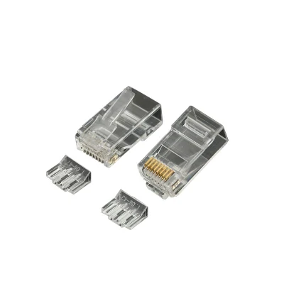 RJ45 Pass Through Plug UTP Ethernet Cables Network Plug Modular Cat5e/CAT6/CAT6A RJ45 Crystal Heads 8p8c Plug