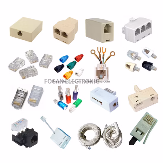 Conector de telefone Rj11 6p4c 6p2c 4p4c 6p6c plugue modular de cabo