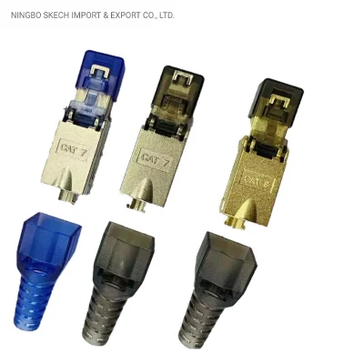 Plugue modular blindado FTP/STP sem ferramentas Conector de campo RJ45 8p8c Módulo de rede Plugue modular CAT6A/Cat7/Cat8