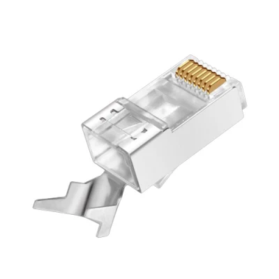  RJ45 8p8c cat.  6A Cat.  7 plugue blindado de metal com banho de ouro