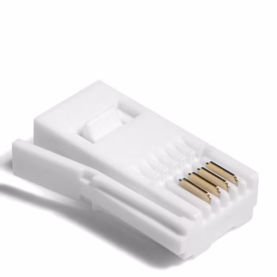 Conector modular tipo placa frontal folheado a ouro Bt 6p4c plugue de telefone