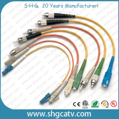 Venda imperdível preço de fábrica de alta qualidade Ce RoHS aprovado cabo de fibra óptica de modo único com conector Sc FC LC