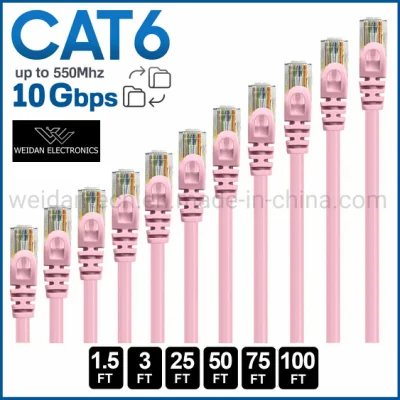 Cabo de rede RJ45 U/UTP CAT6, CAT6A Patch cord, cor vermelha