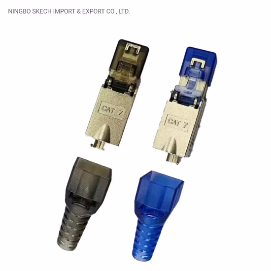 Metal 50u banhado a ouro rede LAN SFTP Cat 7 8p8c blindado Modular Cat7 RJ45 plugue conector