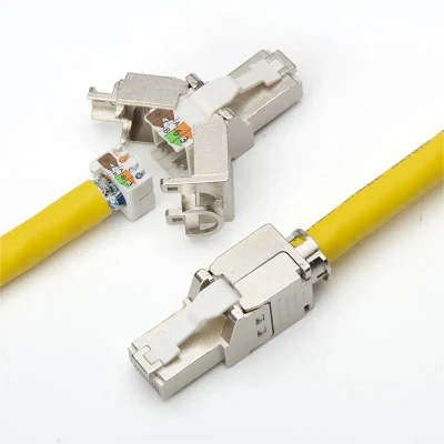  Conector RJ45 Cat.  Plugue modular sem ferramentas 6A FTP 8p8c