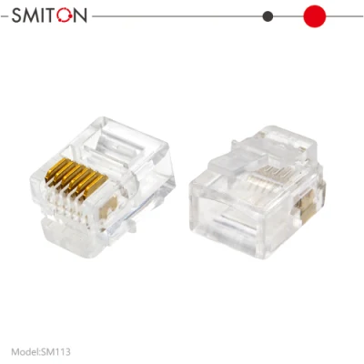 Plugue de telefone Cat3 Tipo UTP 6p6c Conector Rj12 6p6c Plugue modular