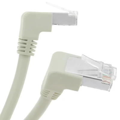 FTP Cat6 RJ45 cabo de conexão de rede de ângulo reto 0,5 m para comunicação de dados