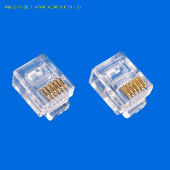 Plugue modular Rj12 6p6c para cabo telefônico