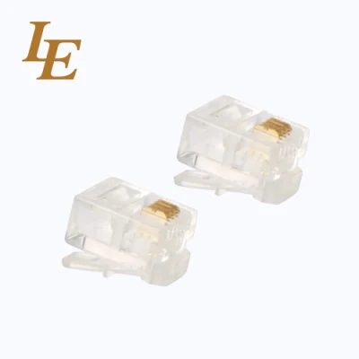 Conector modular Rj9 banhado a ouro 4p4c plugue para telefone